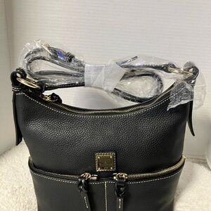 Dooney & Bourke Black Pebbled Leather Hobo Bag